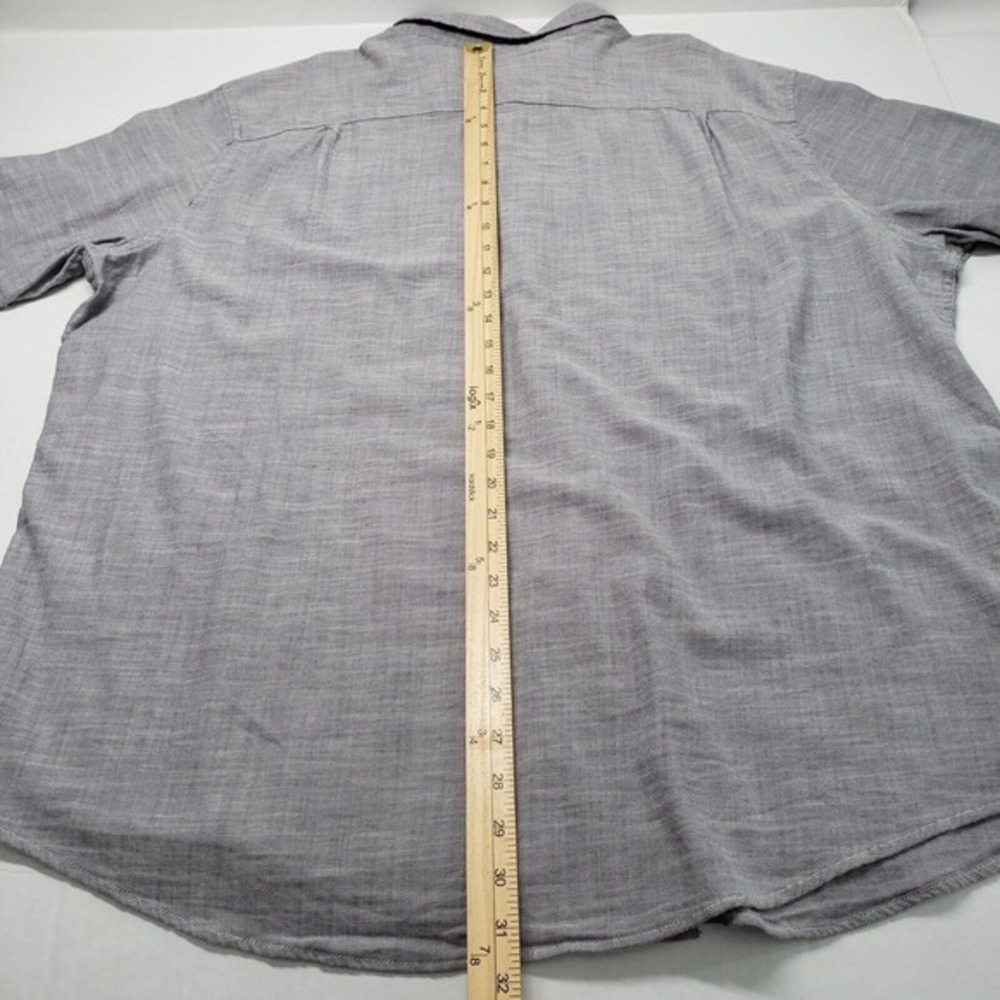 George Button Down Shirt Mens 2XL 50-52 Grey Classic Fit Short Sleeve Casual Dad - Picture 6 of 16